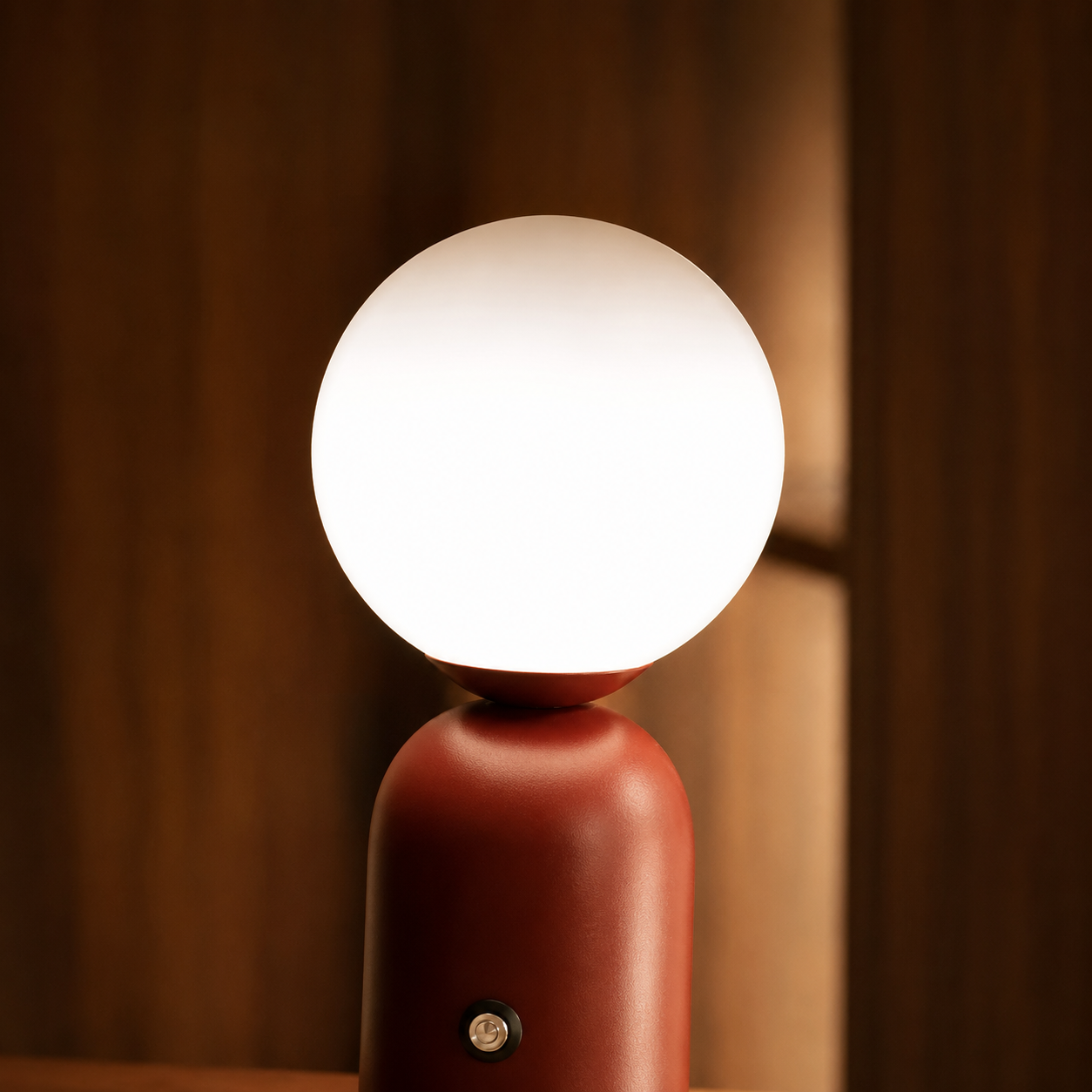 Wine Red Sphere Table Lamp