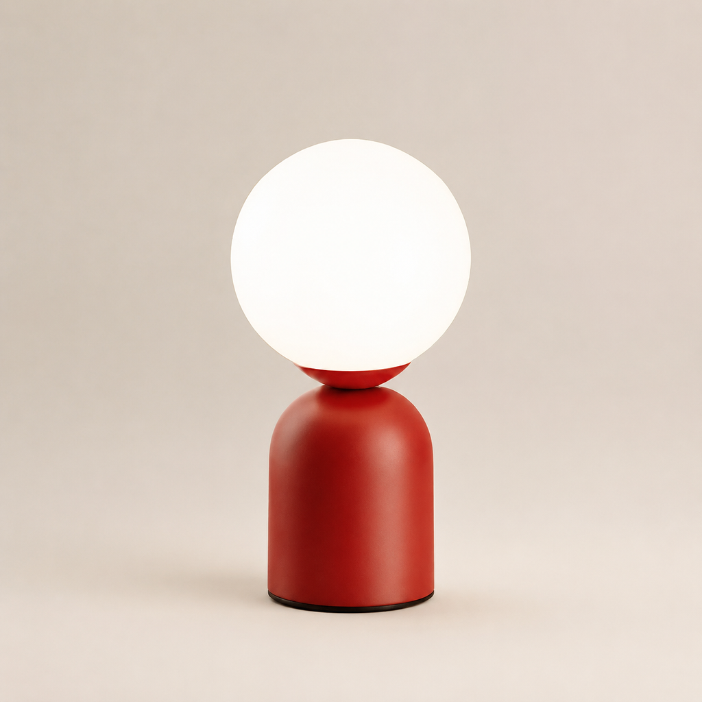 Wine Red Sphere Table Lamp