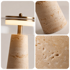 Travertine Stone Glass Table Lamp