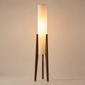 Three Pillar Wood Floor Lamp