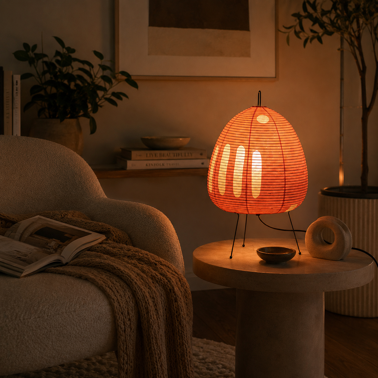 Japanese Rice Paper Lamp - Style H